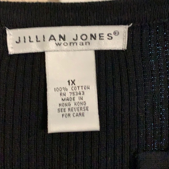 Black short sleeve sweater sz 1x Jillian Jones - Picture 3 of 5